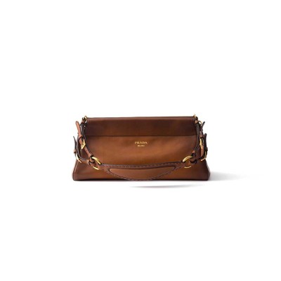 PRADA ENCHAÎNÉ MEDIUM LEATHER BAG 1BC262 (32.5*15.5*11cm) 